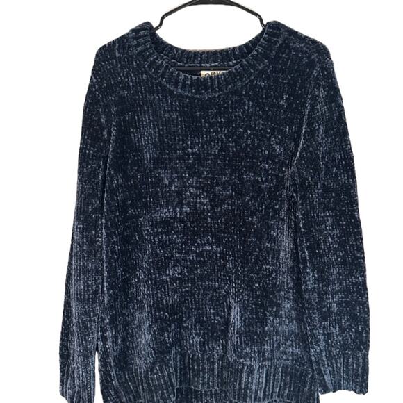 Orvis Navy Blue Textured Long Sleeve Knit Pullover Warm Sweater Women Sz M - Picture 1 of 7